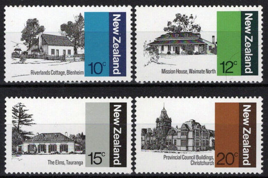 New Zealand 681-684 MNH Architecture Mission House The Elms 092022S26