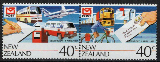 New Zealand 871 MNH Vesting Day Planes Trains Bicycles Letters 092022S59