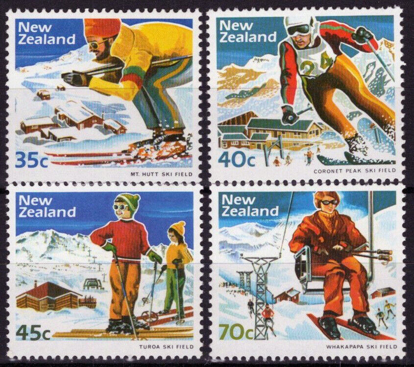 New Zealand 799-802 MNH Sports Skier Mount Hutt Coronet Peak 092022S49