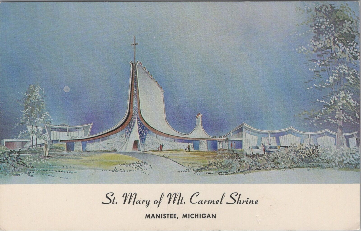 ZAYIX Postcard St. Mary of Mt. Carmel Shrine Manistee Michigan 090222PC114