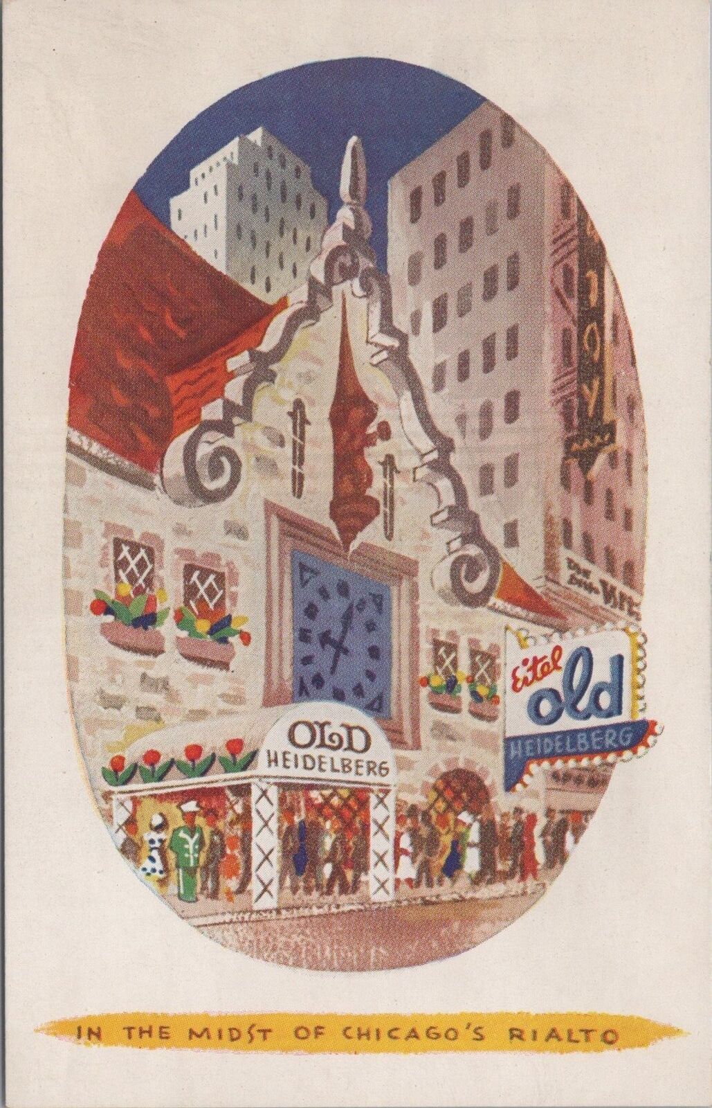 ZAYIX Postcard Eitel Old Heidelberg Restaurant Chicago Illinois 090222PC143