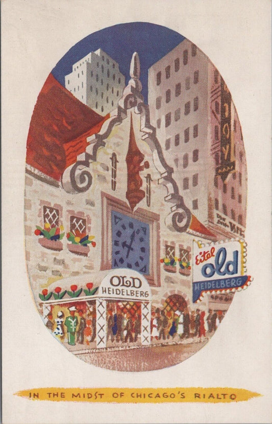 ZAYIX Postcard Eitel Old Heidelberg Restaurant Chicago Illinois 090222PC143