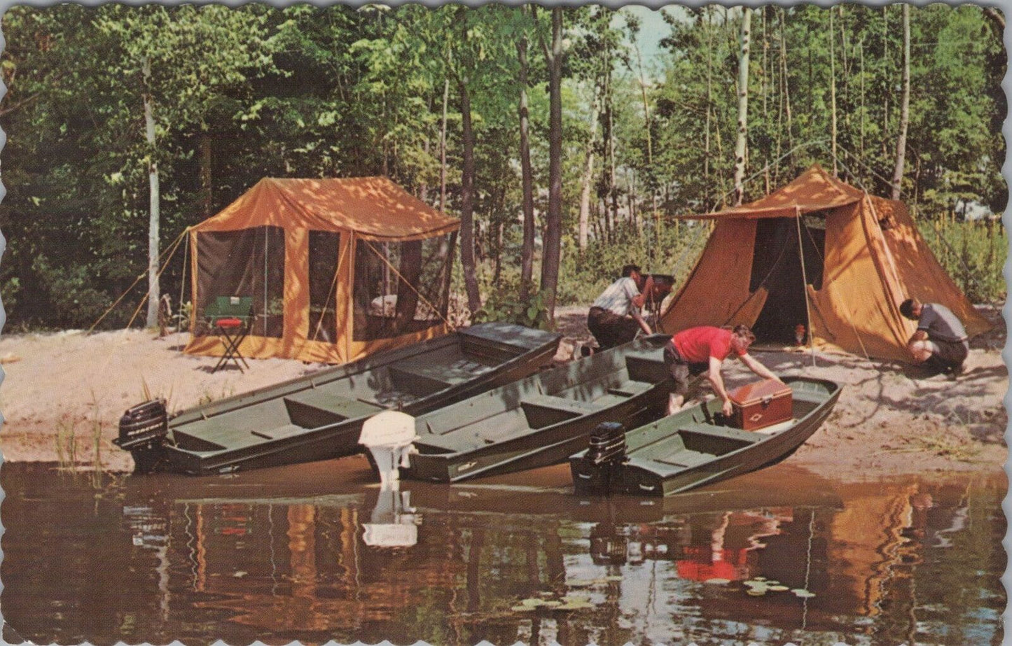 ZAYIX Postcard Camping Setting Up Camp Ontario Canada 090222PC122