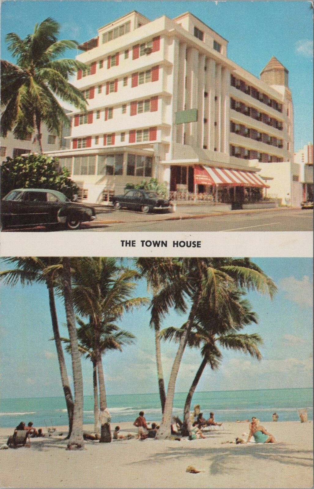 ZAYIX Postcard Town House Hotel Ocean Side beach Miami Florida 090222PC139