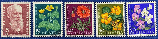 Switzerland B287-291 Used Semi-postal Flora Flowers