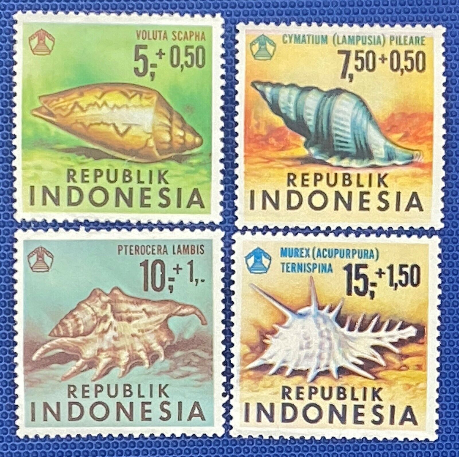 Indonesia B219-222 MH Semi-Postal Marine Life, Shells