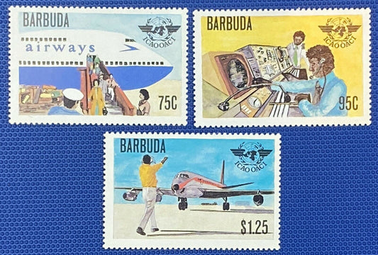 Barbuda 391-393 MNH Communications Aviation ZAYIX 012922S53