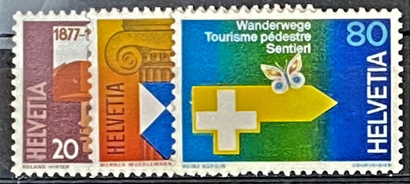 Switzerland 629-631 MNH Insects Butterfly Architecture