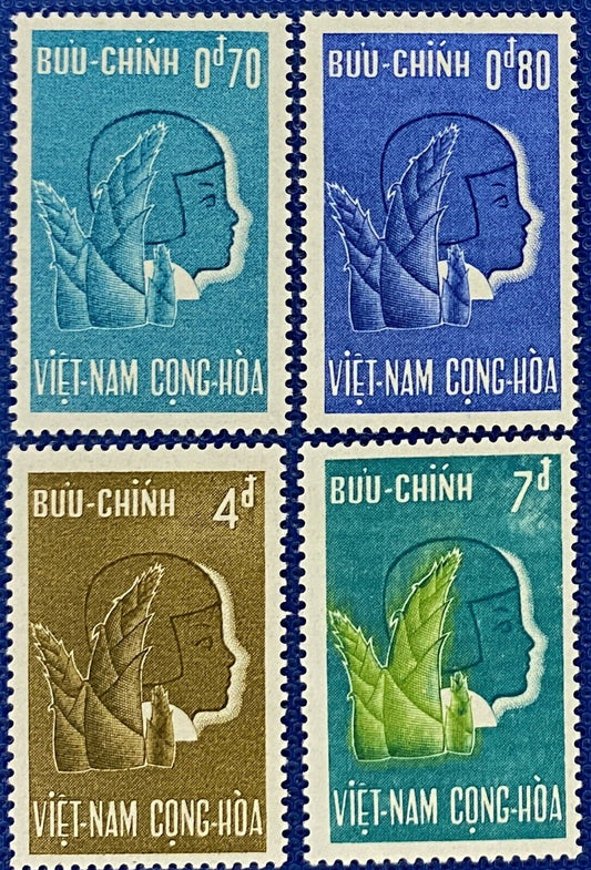 Vietnam 154-157 MNH (South Viet Nam) Child Protection Flora Plant Child