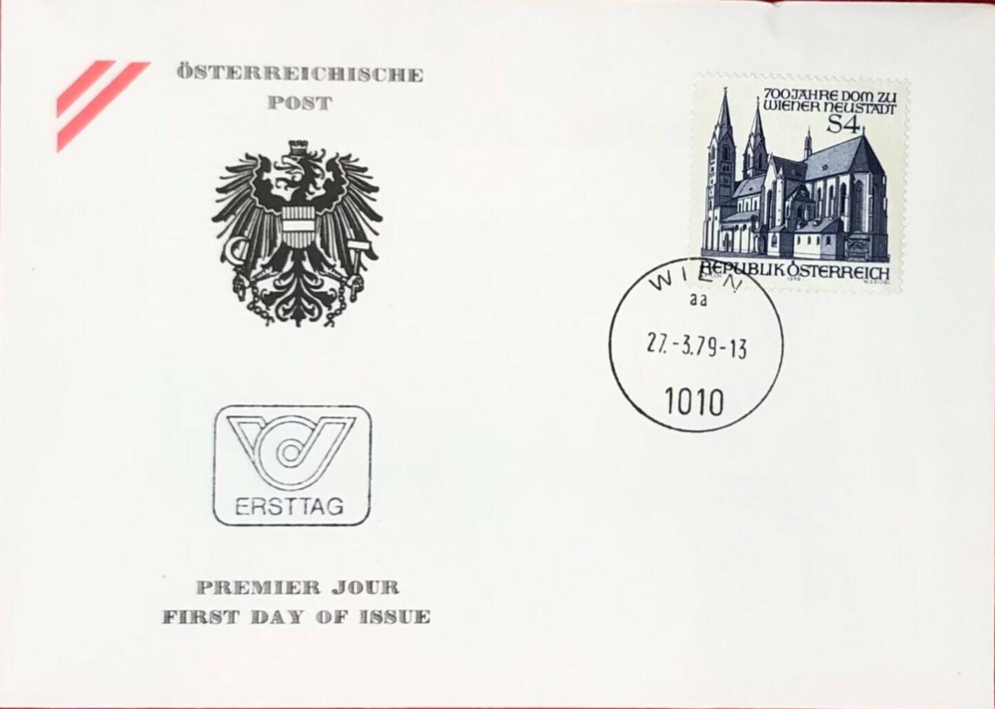 Austria FDC 750th Anniv Neustadt Cathedral Vienna Churches