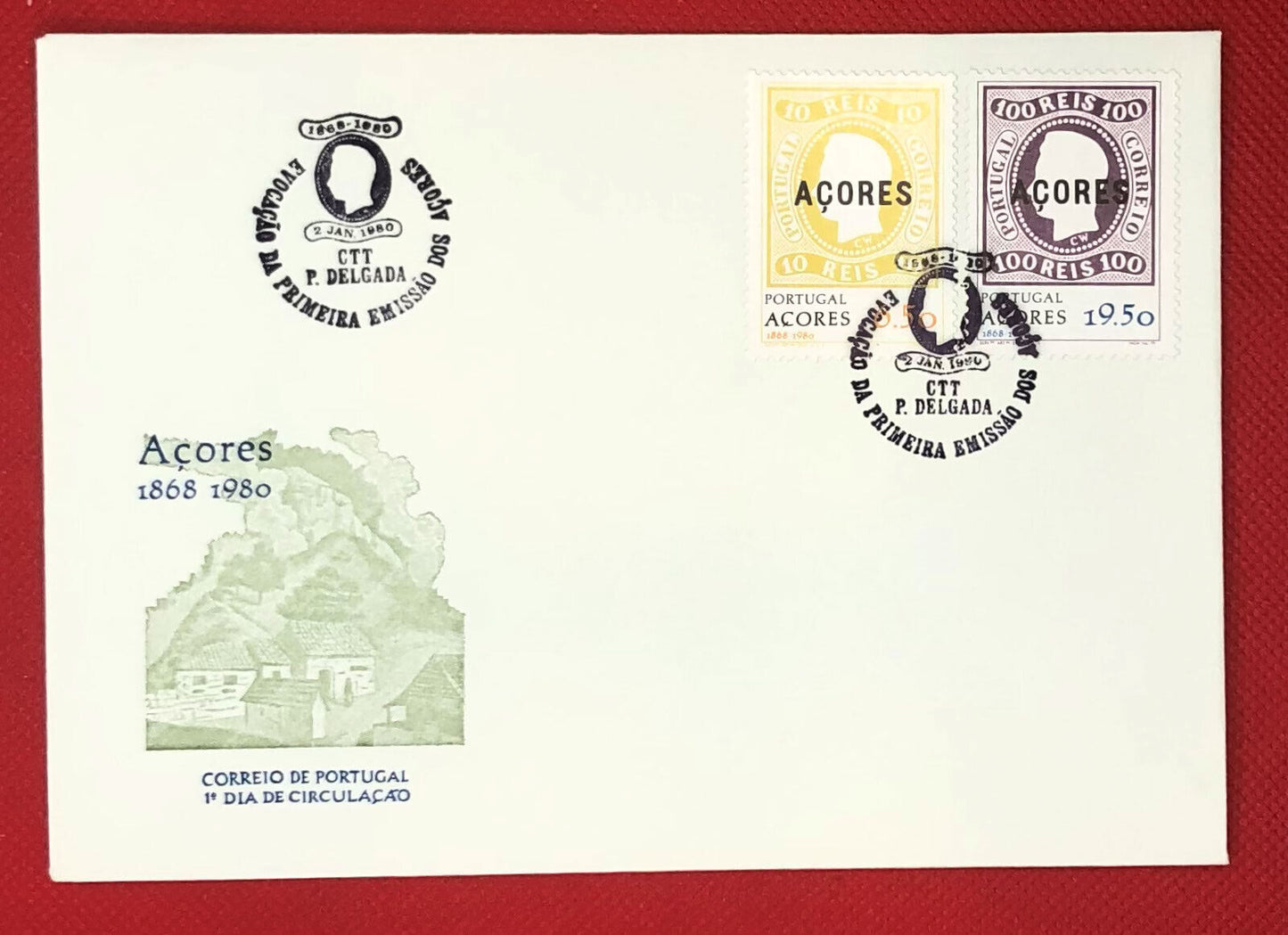 Azores Portugal FDC Stamps on Stamps