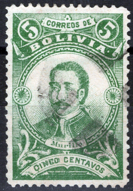 Bolivia 49 Used 5c dk green Murillo  081922S17
