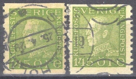 Sweden 188 Used 145o apl grn Royalty King Gustaf V 100222S103