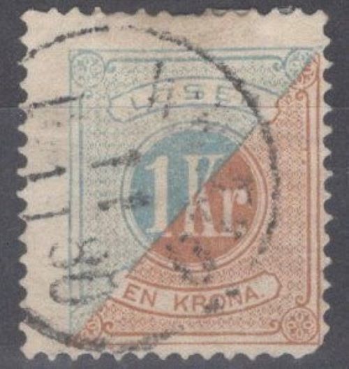 Sweden J22 Used Postage Due 1k blue & bister Numerals 100222S116