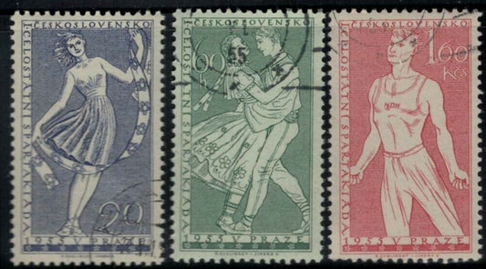 Czechoslovakia 696-698 CTO Dancers ZAYIX 021622S37M