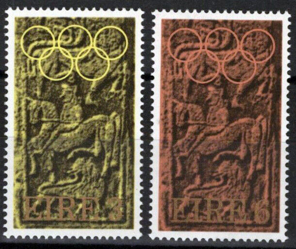 Ireland 321-322 MNH Olympics Horse & Rider Clonmacnoise Slab 101822S18