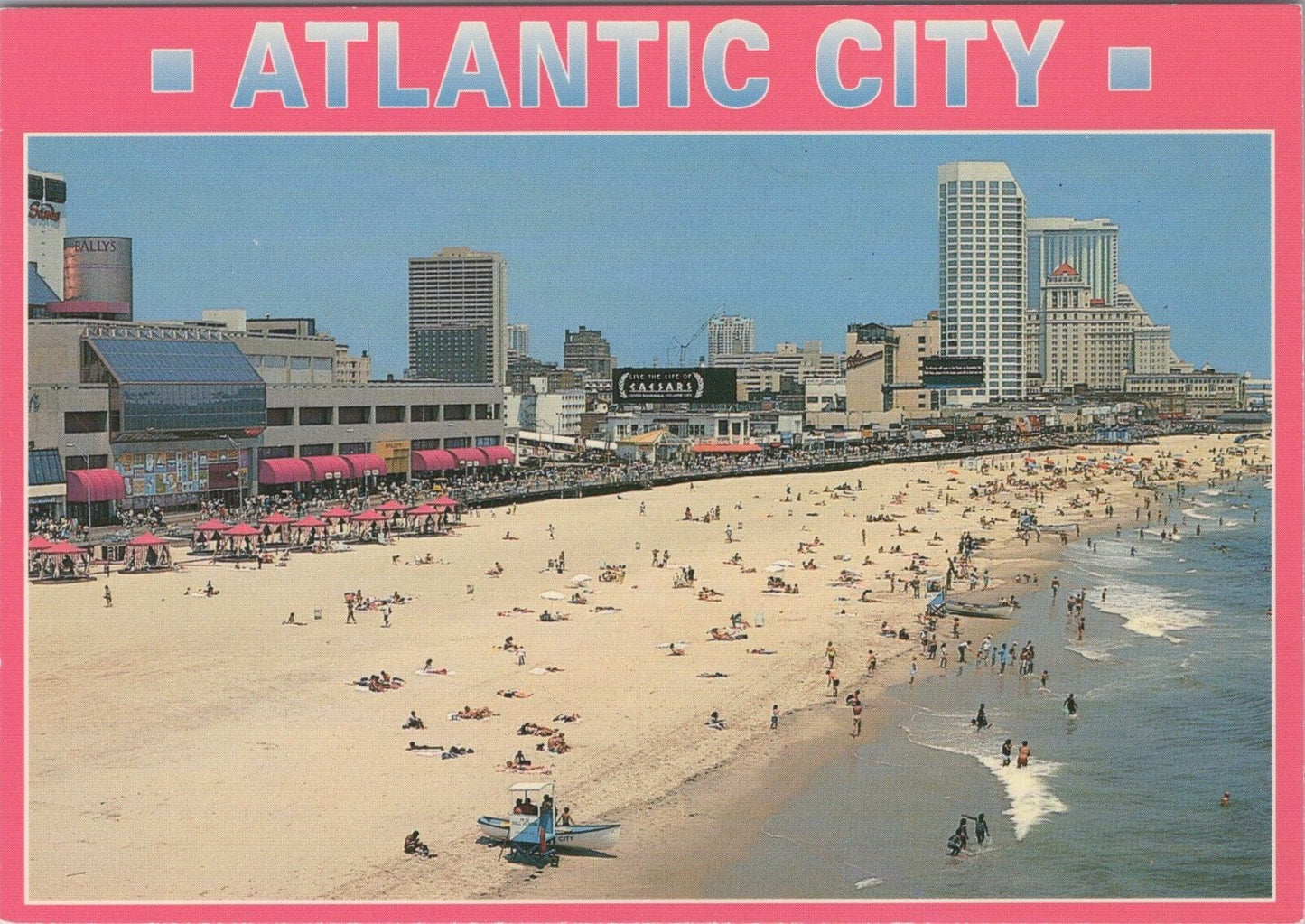 ZAYIX Postcard Famous Atlantic City Boardwalk Hotels Casinos 102022-PC19