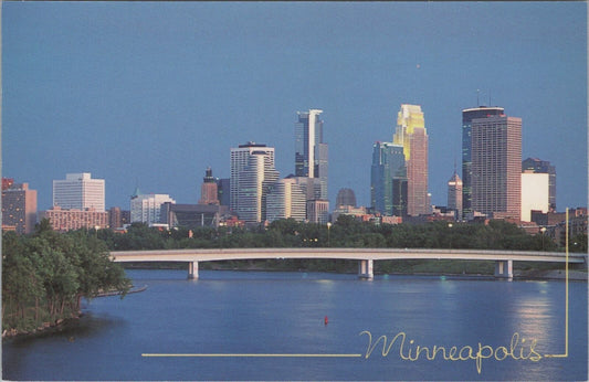 ZAYIX Postcard Minneapolis Minnesota Skyline on Mississippi River 102022-PC16