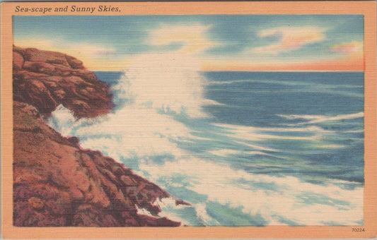 ZAYIX Postcard Seascape and Sunny Skies 70224 Tichnor Brothers 102022-PC53