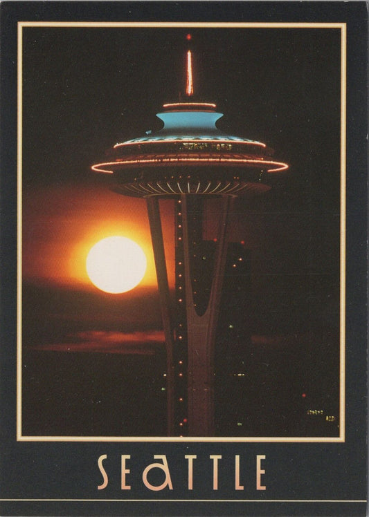 ZAYIX Postcard Seattle Space Needle at Night - David Curran photo 102022-PC64