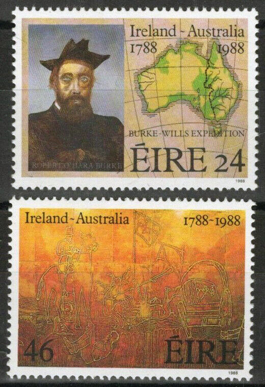 Ireland 709-710 MNH Robert O'Hara Burke Maps Expedition 101822S154