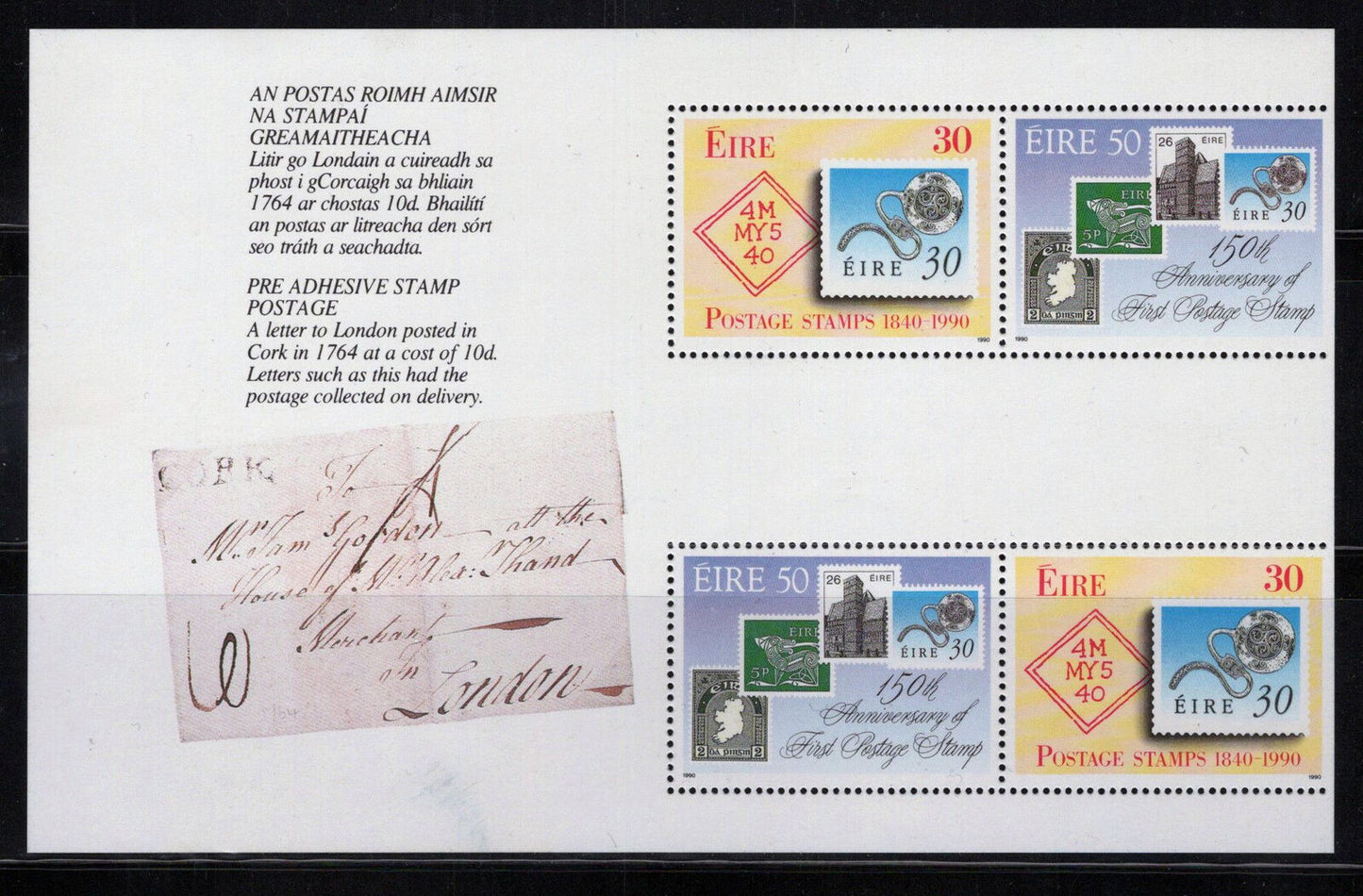 Ireland 804b MNH Bklt. Pane Stamps on Stamps 092222SM74