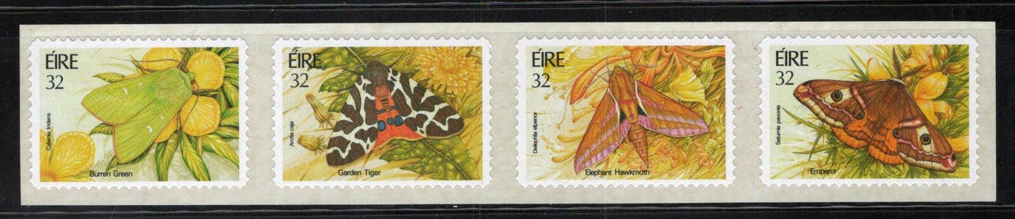 Ireland 938a MNH Moths Insects Nature Strip Self-Adhesive  092222SM83