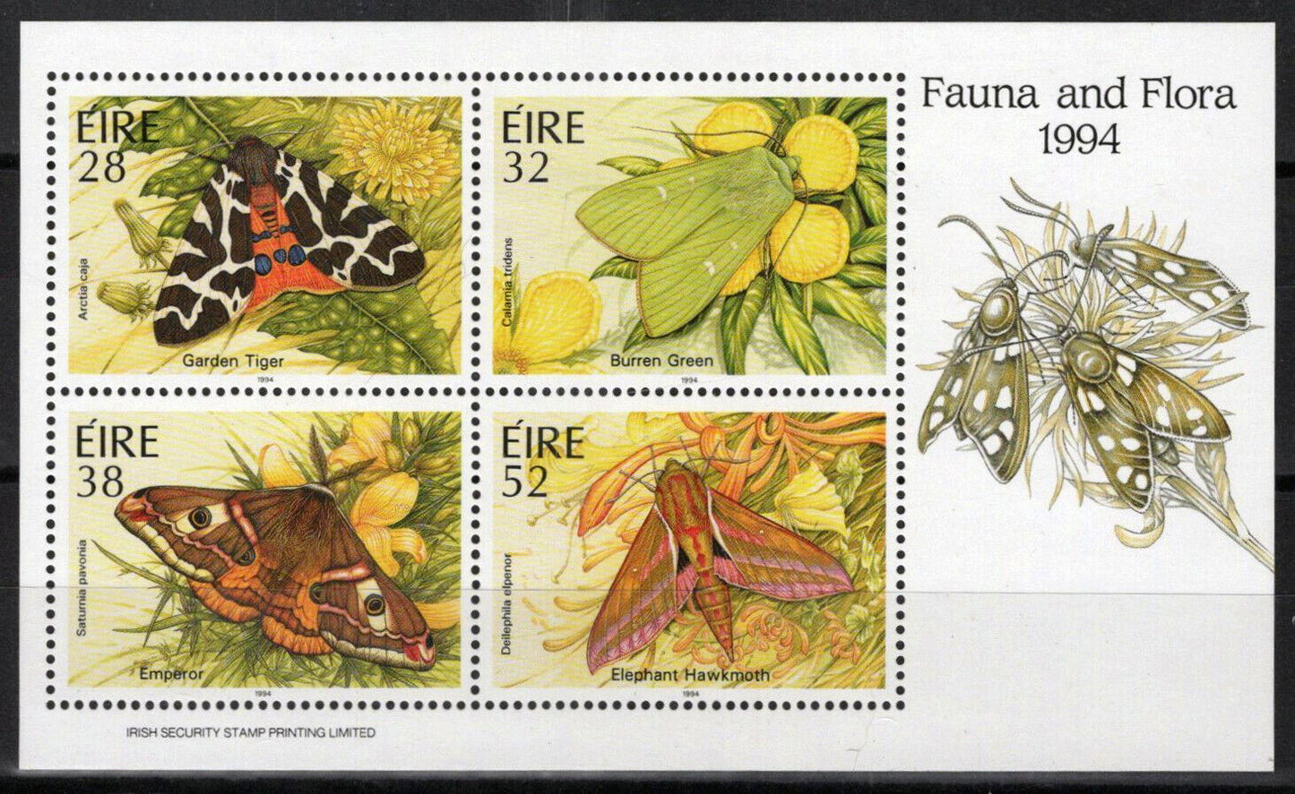 Ireland 934a MNH Moths Insects Nature 101922S42