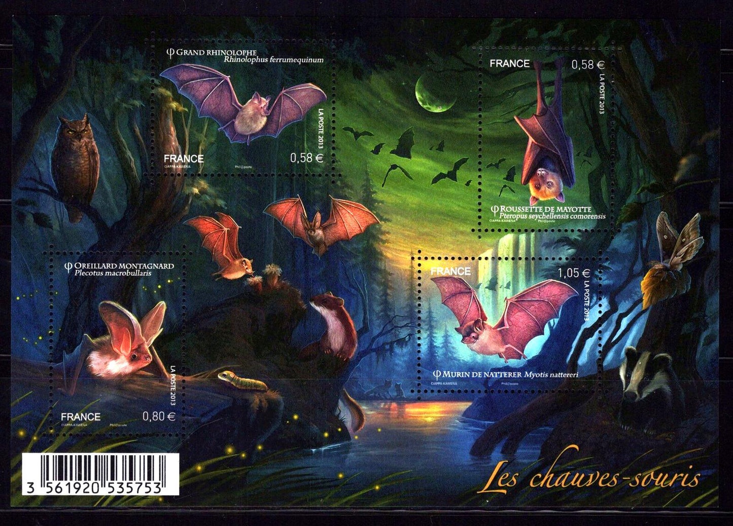 France 4384 MNH Bats Mammals Wildlife 092222SM92