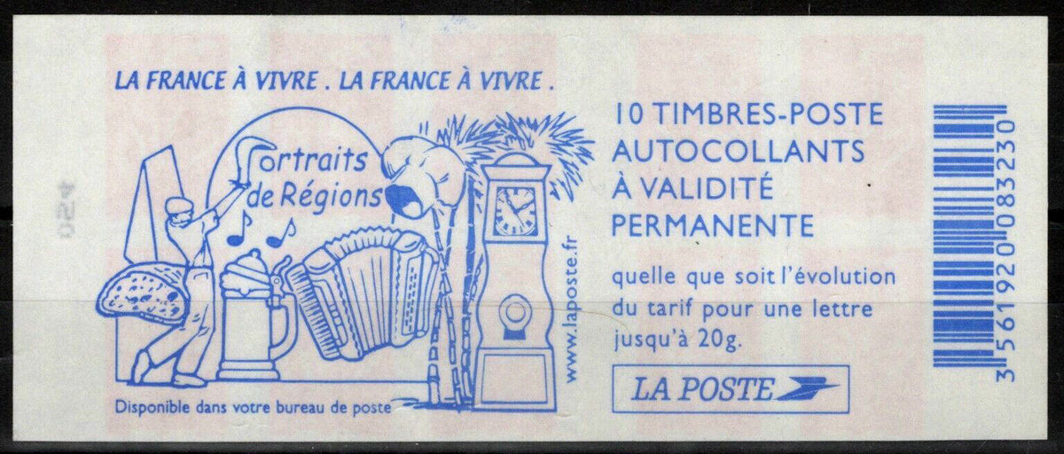 France 3083a MNH Marianne Portraits of Regions booklet 092222SM127