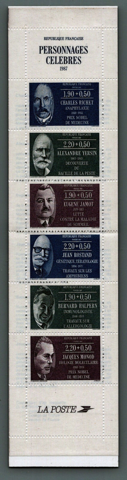 France B589a MNH Bklt Semi-Postal Physicians & Biologists  092222SM154