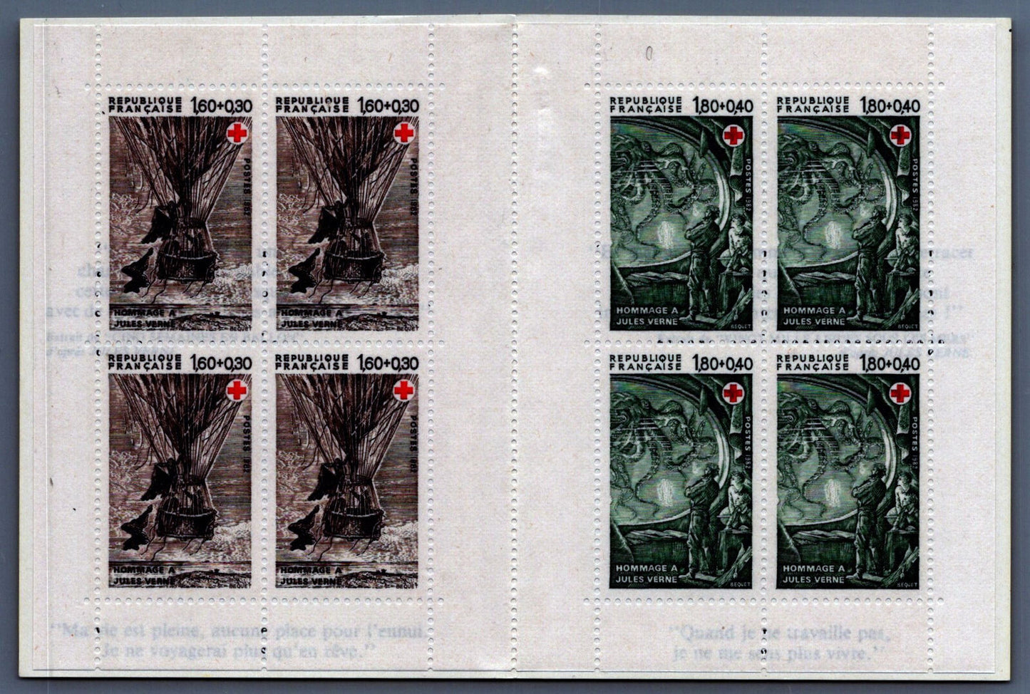 France B549a MNH Bklt Semi-Postal Jules Verne Books Literature 092222SM150