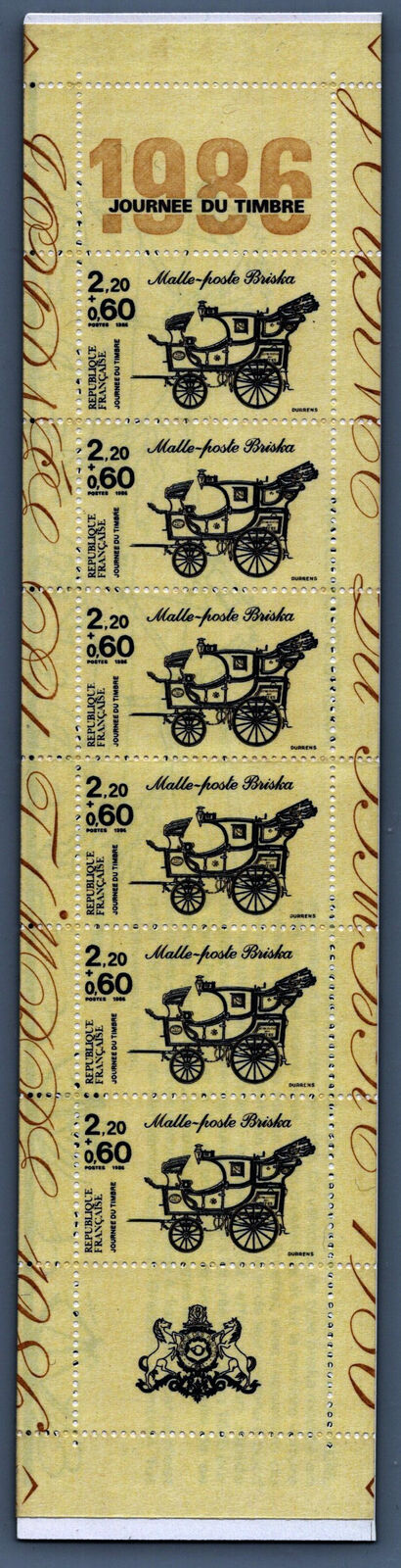 France B582a MNH Bklt Semi-Postal Mail Britzska Transportation 092222SM151