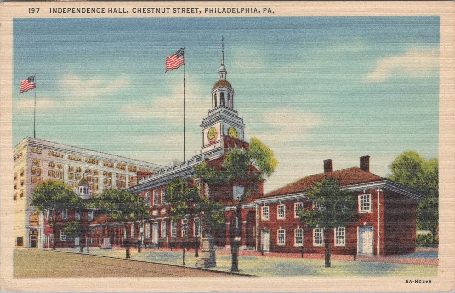 ZAYIX Postcard Independence Hall Chestnut Street Philadelphia PA 090222PC59