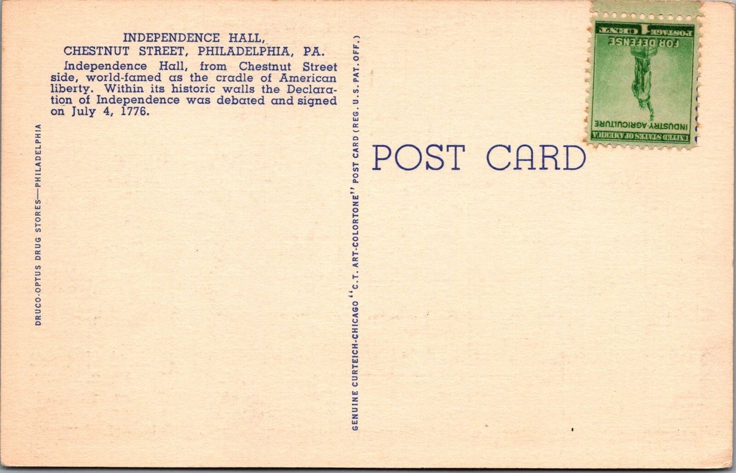 ZAYIX Postcard Independence Hall Chestnut Street Philadelphia PA 090222PC59