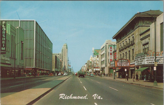 ZAYIX Postcard Richmond Virginia Looking Westward on Broad Street 090222PC70