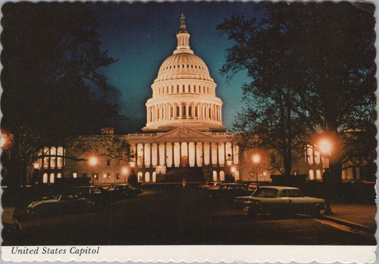 ZAYIX Postcard United States Capitol at Night Washington DC c1981 090222PC77