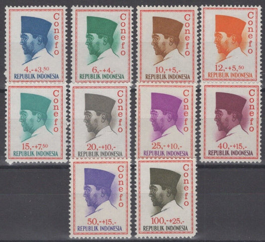 Indonesia B170-B179 MH Semi-Postal Conf.  New Emerging Forces