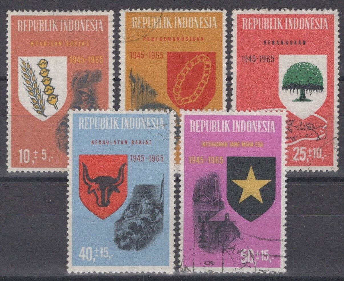 Indonesia B182-B186 Used Semi-Postal Nationalism Democracy