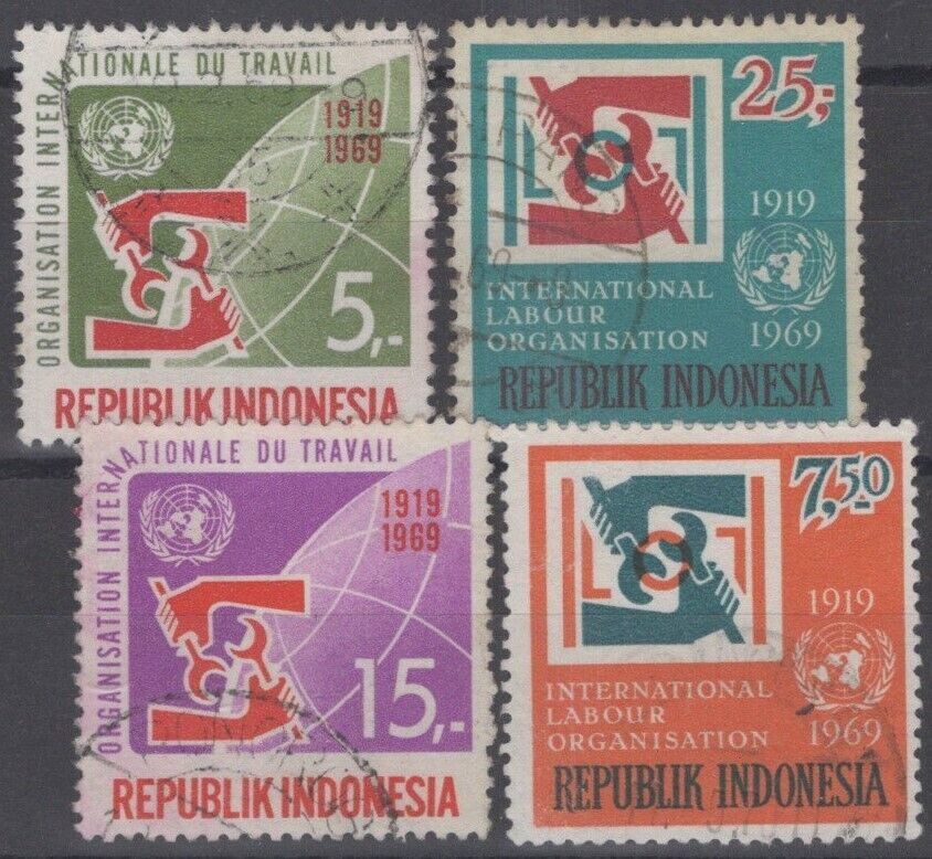 Indonesia 749-752 Used ILO UN Emblem