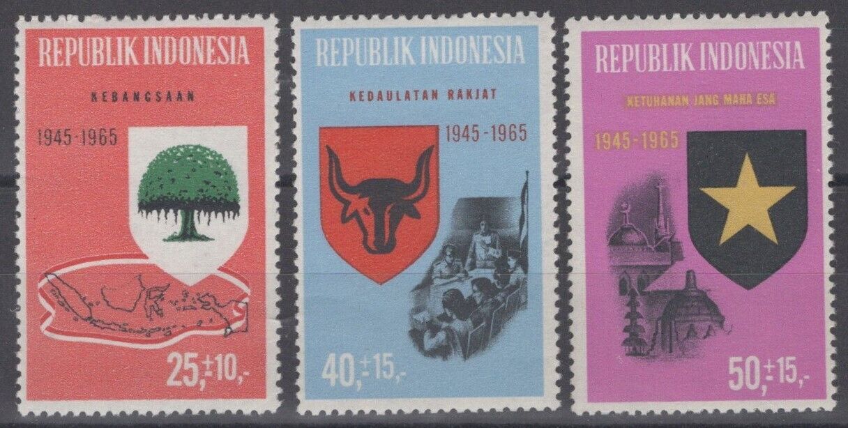 Indonesia B184-B186 MH Semi-Postal Democracy Nationalism