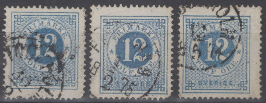 Sweden 22 Used 12o blue Numeral of Value 100222S95