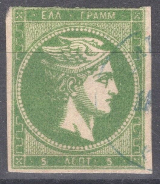 Greece 39 Used 5 l grn greenish Hermes Head Mercury Athens 092922S129