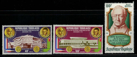 Togo 826, C189, C190 MNH France President Visits 033122-S24