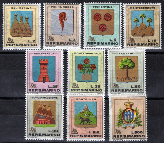 San Marino 677-686 MNH Coat  of Arms / Crests / Heraldry 100222S53M