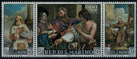 San Marino 663a MNH Art Paintings Artist Barbieri St. Francis 030822-SM53M