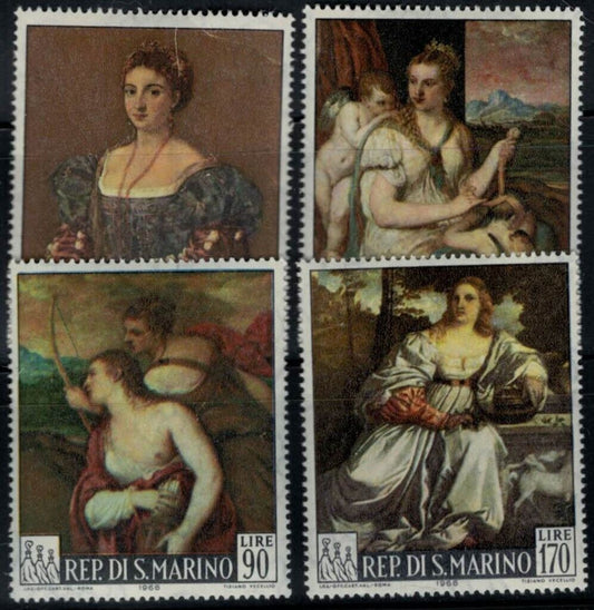 San Marino 639-642 MNH Art - Titian Paintings - Women - Nudes 030822SM51M