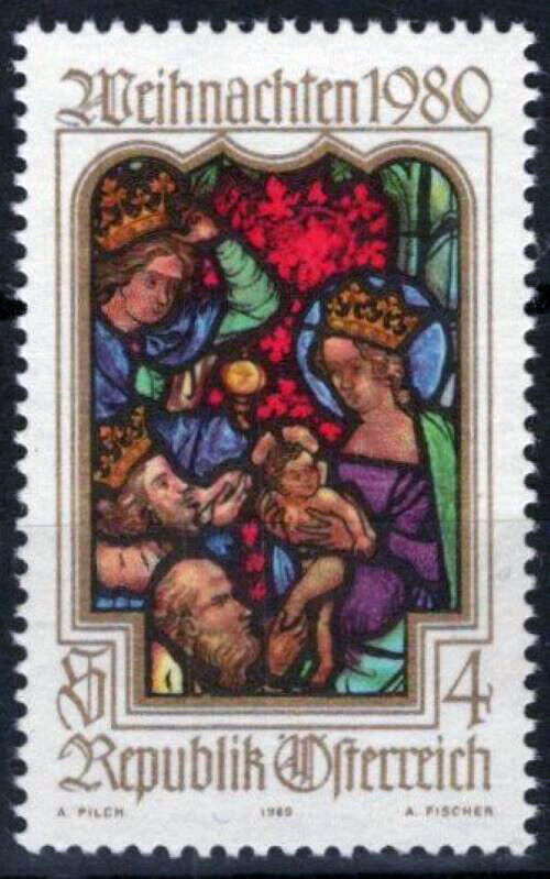 Austria 1171 MNH Christmas Stained Glass Holy Family