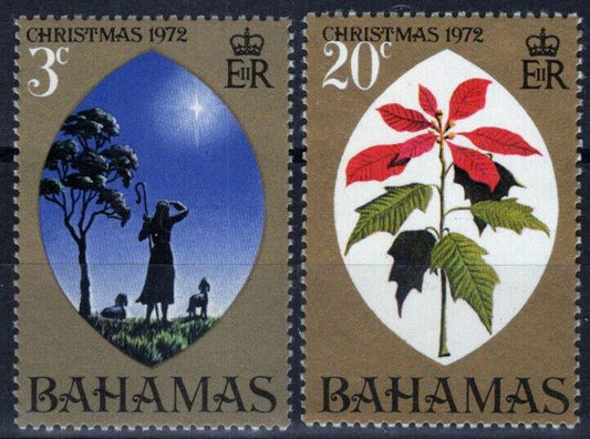 Bahamas 339, 342 MNH Christmas Poinsettia Star of Bethlehem ZAYIX 111022S151