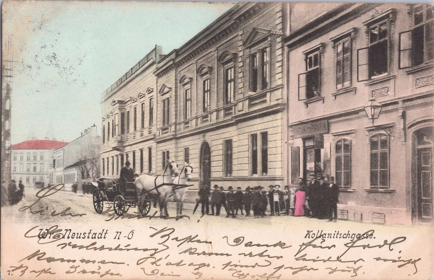 Kollanitschgasse, Neustadt, Austria Street Scene Horse drawn wagon vintage